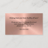 Klein Roos Gold Home Cleaning Visitekaartje (Achterkant)