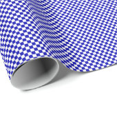 Klein Royal Blue- en White Checks — Verpakkingspap Cadeaupapier (Rol Hoek)