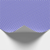 Klein Royal Blue- en White Gingham Wrapping Paper Cadeaupapier (Hoek)