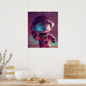 Klein Roze Alien Poster (Keuken)