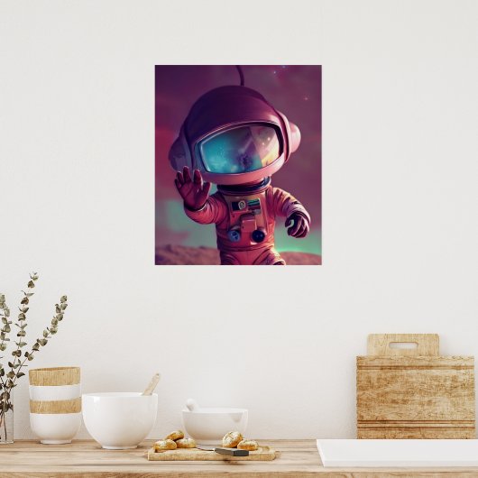 Klein Roze Alien Poster (Keuken)