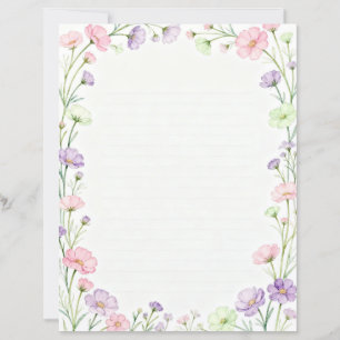 Klein roze en paarse bloemen briefpapier