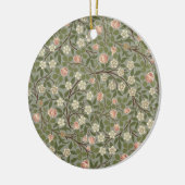 Klein roze en wit bloemmapontwerp keramisch ornament (Links)