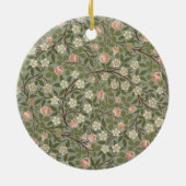 Klein roze en wit bloemmapontwerp keramisch ornament (Achterkant)