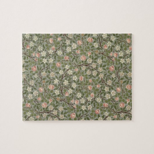 Klein roze en wit bloemmapontwerp legpuzzel (Horizontaal)