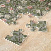 Klein roze en wit bloemmapontwerp legpuzzel (Zijkant)
