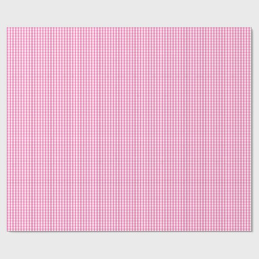 Klein roze en wit gingham-pakpapier cadeaupapier (Vlak)