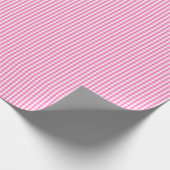 Klein roze en wit gingham-pakpapier cadeaupapier (Hoek)