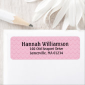 Klein roze hart retour adres labels zwart tekst (Insitu)