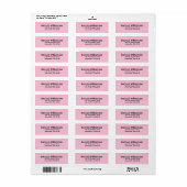 Klein roze hart retour adres labels zwart tekst (Full Sheet)