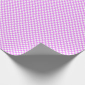 Klein roze wit geruit patroon cadeaupapier (Hoek)