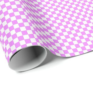 Klein roze wit geruit patroon cadeaupapier