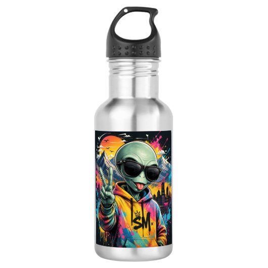 Klein Ruimtevaart Alien Buddy Waterfles (Voorkant)