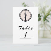 Klein Rustieke Boom Natuur Trouwtafel Nummer Kaart (Staand voorkant)