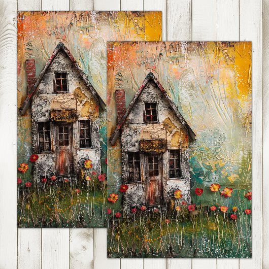 KLEIN SAAI LANDHUIS GEMENGDE MEDIA DECOUPAGE TISSUEPAPIER