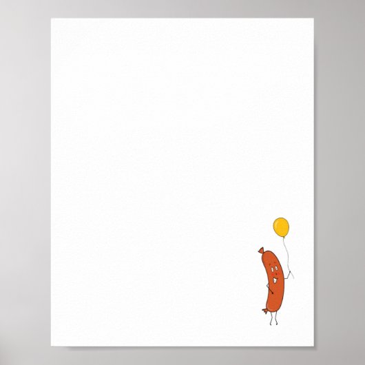 klein sausje, schattig thema met worst poster (Voorkant)