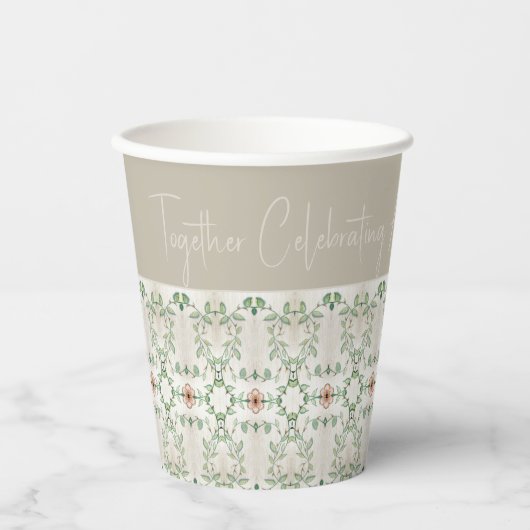 Klein schaal bloemenpatroon papieren bekers (Voorkant)