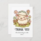 Klein Schaap Baby shower Bedankkaart (Voorkant / Achterkant)