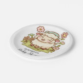 Klein Schaap Baby shower Papieren Bordje (Gekanteld)
