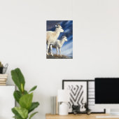 klein schaap, Ovis dalli, ooi en lam Poster (Thuiskantoor)