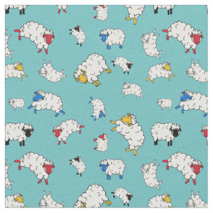 Klein schaap, schattige schaap verschillende kleur stof
