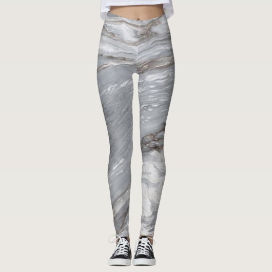 klein schandalig , modern chic grijs marmer leggings (Voorkant)