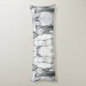 klein schandalig , modern chic grijs marmer lichaamskussen (Achterkant (Verticaal))