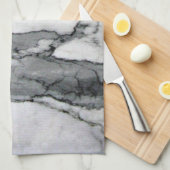 klein schandalig , modern chic grijs marmer theedoek (Quarter Fold)