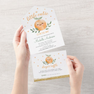 Klein schatje is op komst Baby Shower All In One Uitnodiging