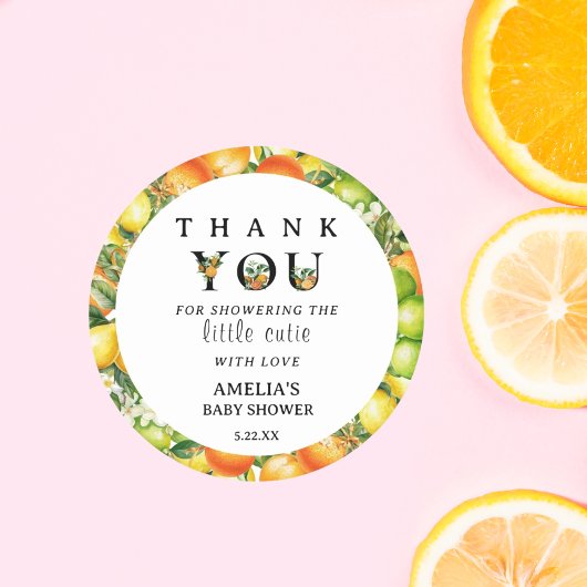 Klein schattig Baby shower Dank u Sticker