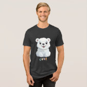 Klein schattig beer Tri-Blend shirt (Voorkant volledig)