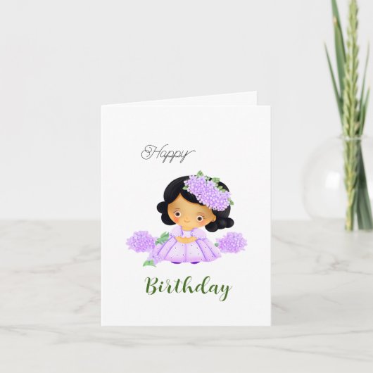 Klein schattig meisje feestdagen kaart (Voorkant)
