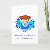 Klein schattig meisje feestdagen kaart (Voorkant)