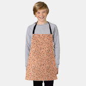 Klein, schattig, roze, rood, bruin, crème patroon schort (Gedragen)
