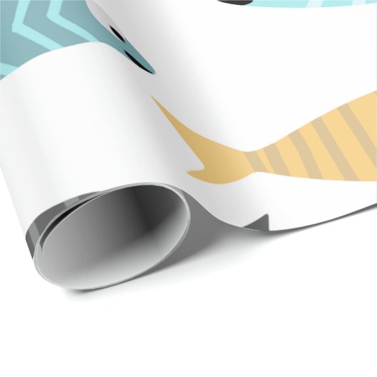 Klein schattig vis kleurrijk ontwerp cadeaupapier (Rol Hoek)