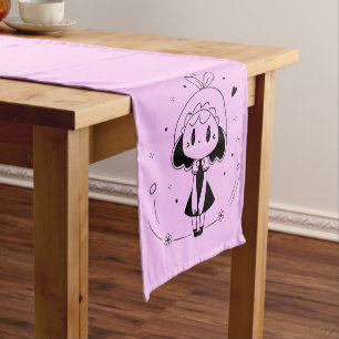 Klein Schattige anime meisje Korte Tafelloper