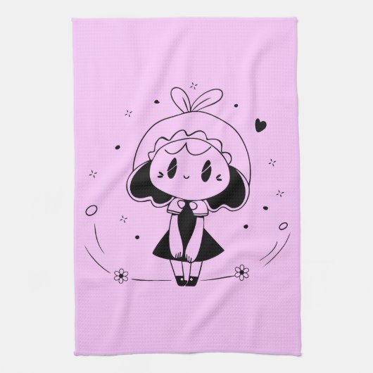 Klein Schattige anime meisje Theedoek (Verticaal)
