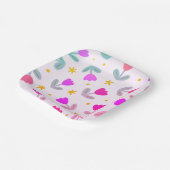 Klein Schattige bloemenpatroon Papieren Bordje (Gebogen)