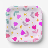 Klein Schattige bloemenpatroon Papieren Bordje (Voorkant)