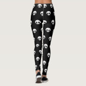 Klein Schattige zwart-wit schedelpatroon Leggings (Achterkant)