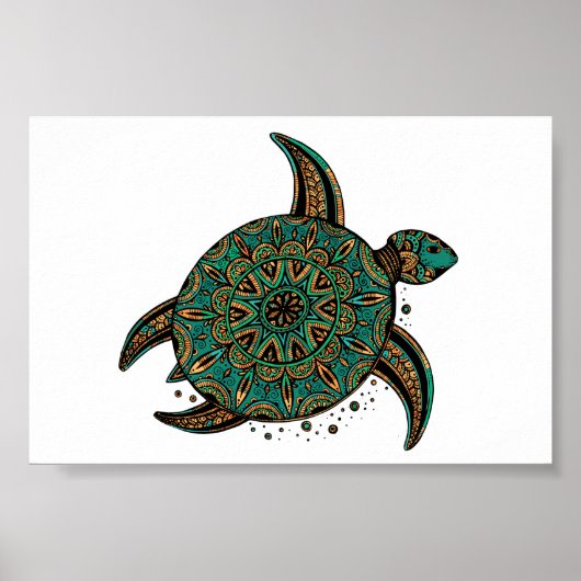 Klein schildpad Waterverf afdrukken Poster (Voorkant)