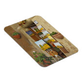 Klein shope met kunstwerk voor verkoop op stoep magneet (Rechterzijde)