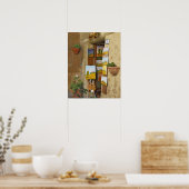 Klein shope met kunstwerk voor verkoop op stoep poster (Keuken)