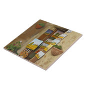 Klein shope met kunstwerk voor verkoop op stoep tegeltje (Zijkant)