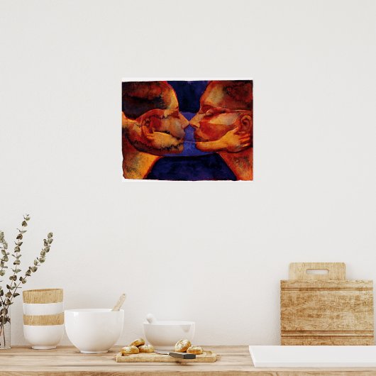 Klein spiegeltje met afbeelding poster (Keuken)