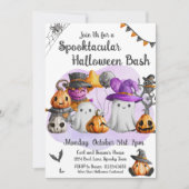 Klein spook Halloween-feestje Kaart (Voorkant)