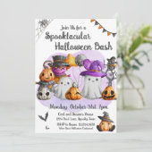 Klein spook Halloween-feestje Kaart (Staand voorkant)