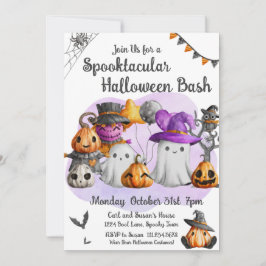 Klein spook Halloween-feestje Kaart