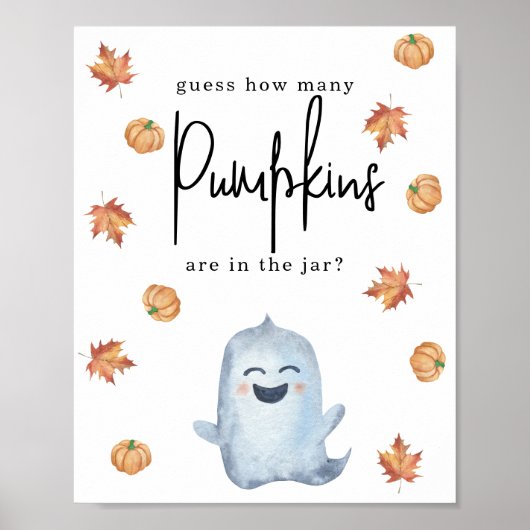 Klein spookje - Hoeveel pompoenen Poster (Voorkant)