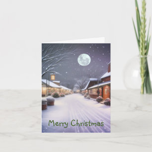 Klein stadje kerst kaart